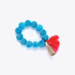 Fuzzy Bead Bracelet Blue