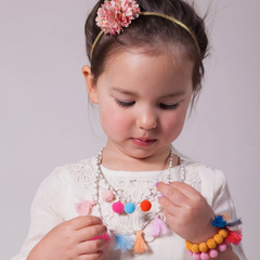 Fuzzy Bead Bracelet Orange