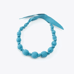 Covered Bead Necklace Aqua
