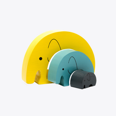 Wood Elephant Toy | Contemporary Colors