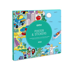 OMY STICKER POSTER ATLAS