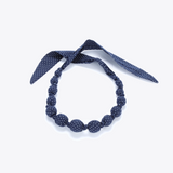 Covered Bead Necklace Navy