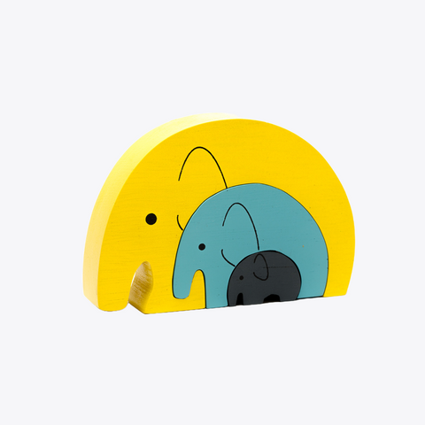 Wood Elephant Toy | Contemporary Colors