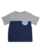Color Block Tee | Navy Grey