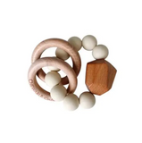CC - Wood Teething Ring - Cream
