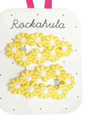 RKH Flower Crochet Clips Yellow